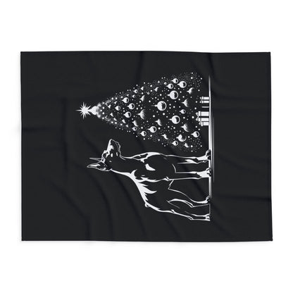 Doberman Christmas Tree Arctic Fleece Blanket