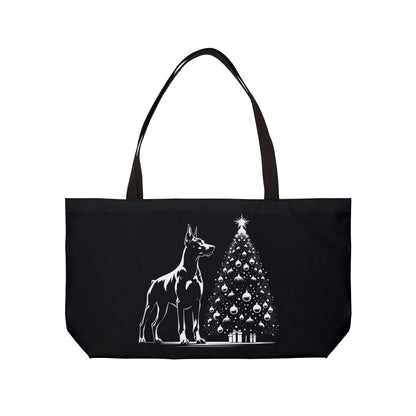 Doberman Christmas Tree Weekender Tote Bag