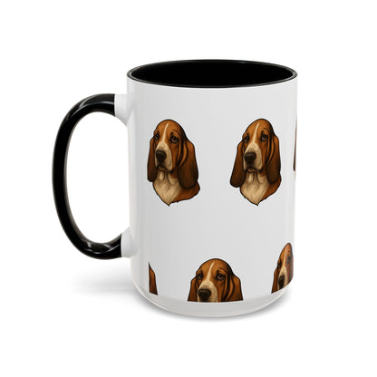 Basset Hound Head 2-Tone Coffee Mug
