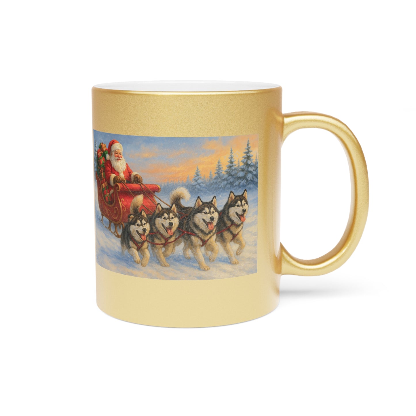 Dashing Through The Snow Metallic Coffee Mug