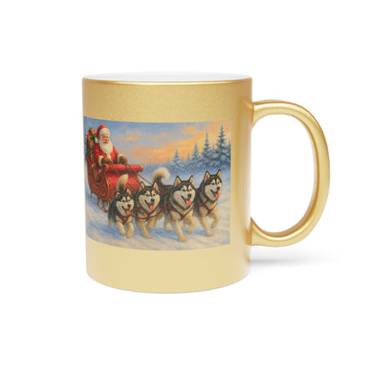 Dashing Through The Snow Metallic Coffee Mug