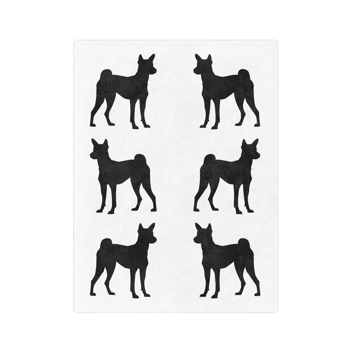 Basenji Silhouette Velveteen Microfiber Blanket