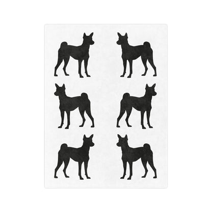 Basenji Silhouette Velveteen Microfiber Blanket