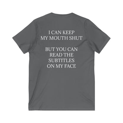 Subtitles Unisex Short Sleeve V-Neck Tee
