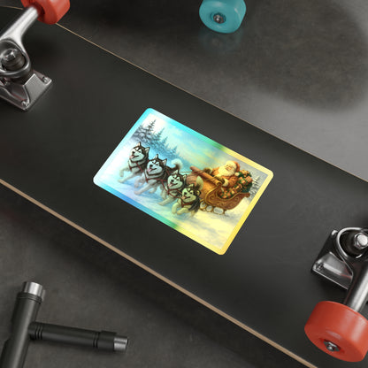 Dashing Through The Snow Holographic Sticker