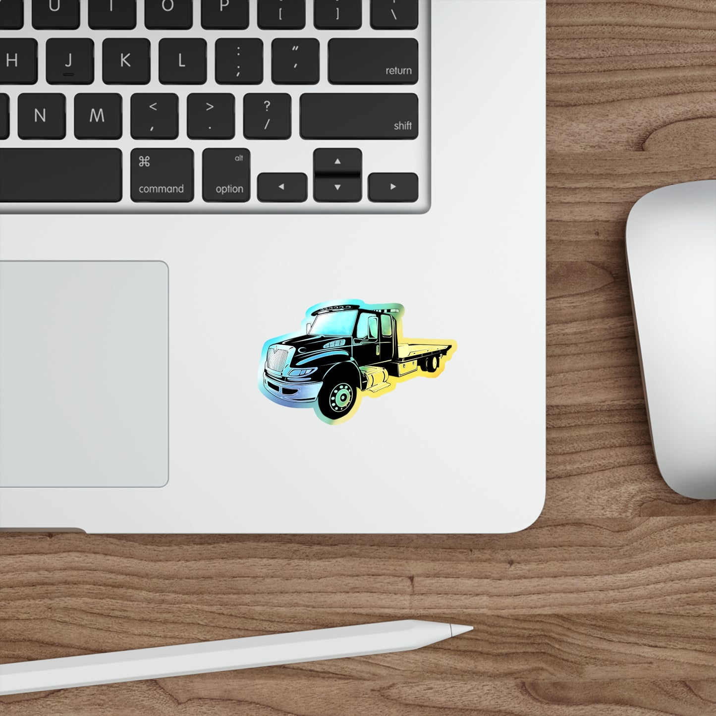 Flatbed Tow Truck Holographic Sticker