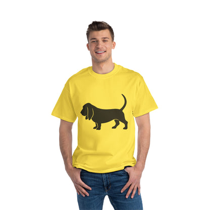 Basset Hound Silhouette Men's Short-Sleeve Crewneck Tee