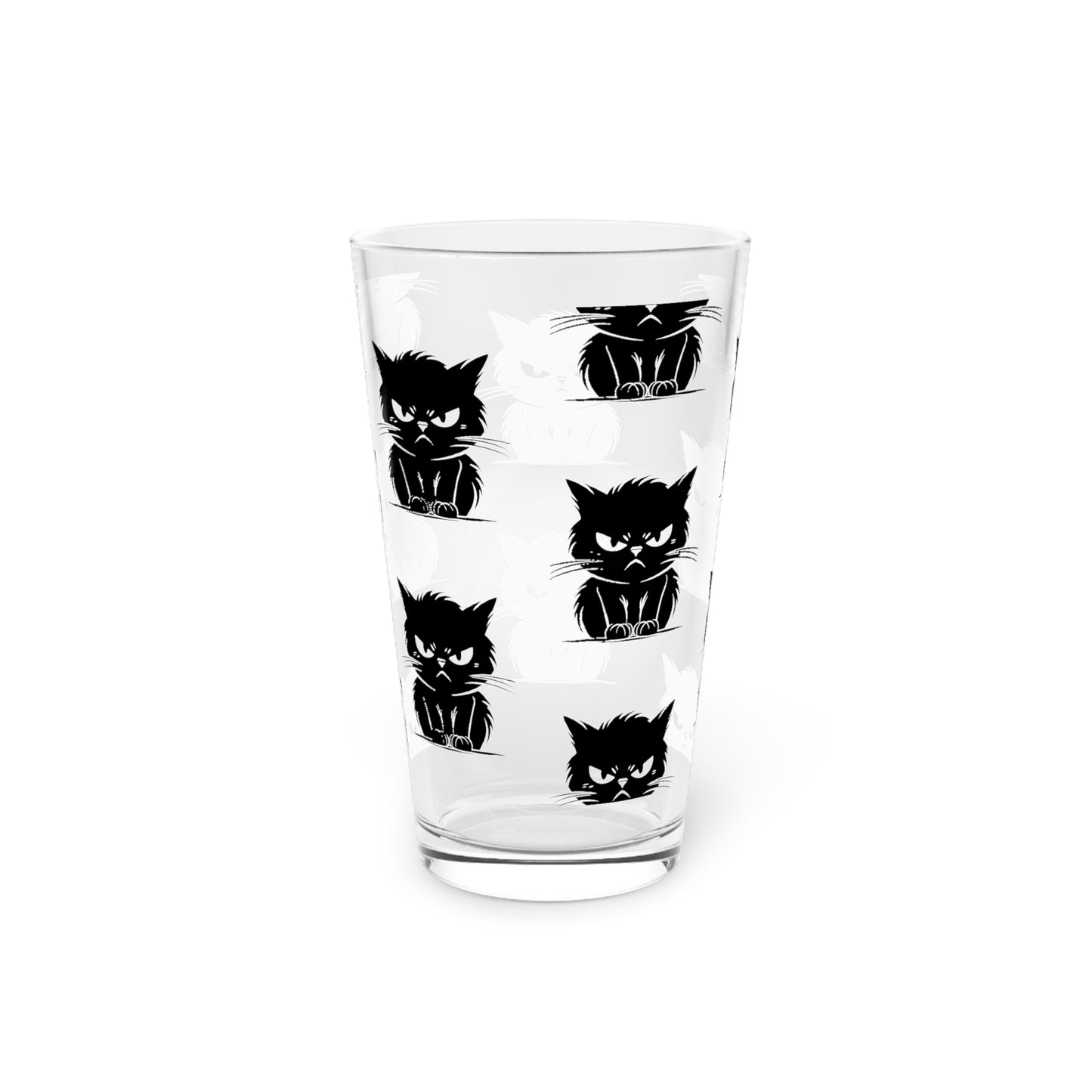 Angry Cat Drinking Glass