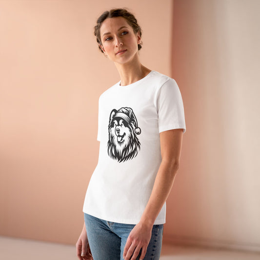 Santa Paws Malamute Women's Short Sleeve Crewneck Tee