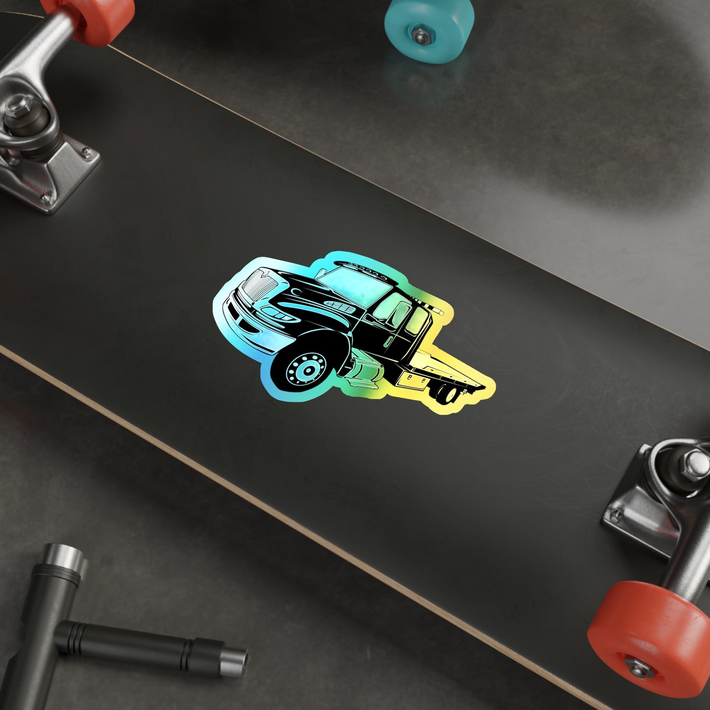 Flatbed Tow Truck Holographic Sticker