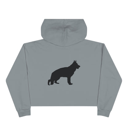 German Shepherd Silhouette Women's Crop Hoodie