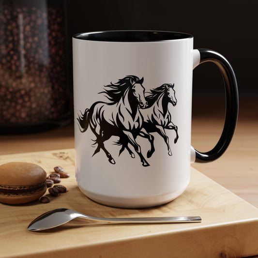 Horsin' Around 2-Tone Coffee Mug
