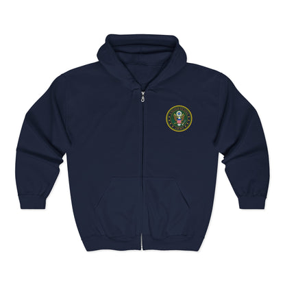 US Army Unisex Full Zip Hoodie