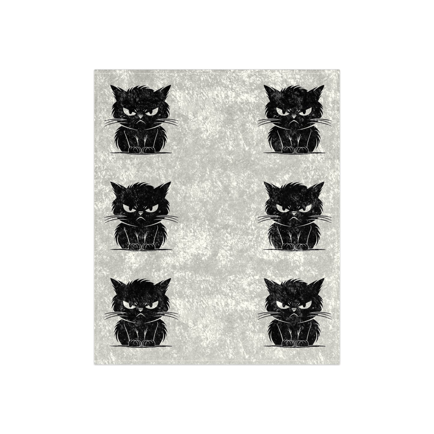 Angry Cat Crushed Velvet Blanket