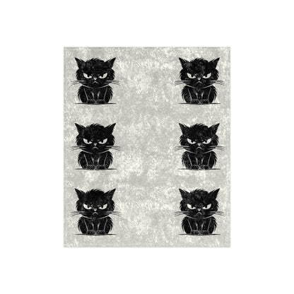Angry Cat Crushed Velvet Blanket