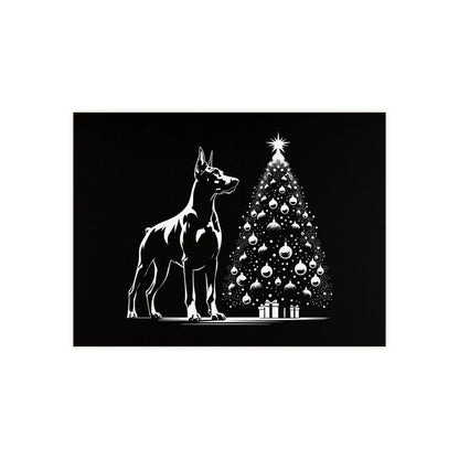 Doberman Christmas Tree Ceramic Photo Tile