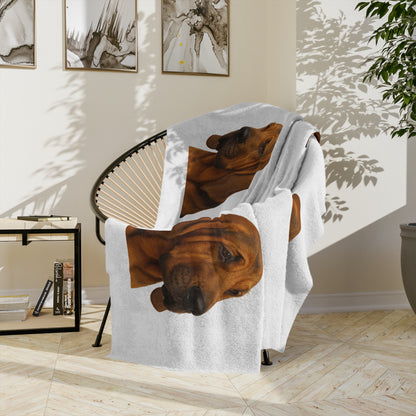 Bloodhound Head Velveteen Microfiber Blanket