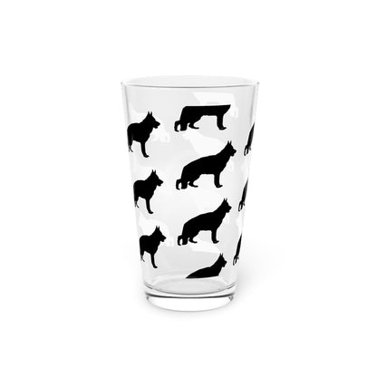 German Shepherd Silhouette Drinking Glass