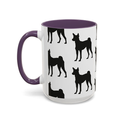 Basenji Silhouette 2-Tone Coffee Mug