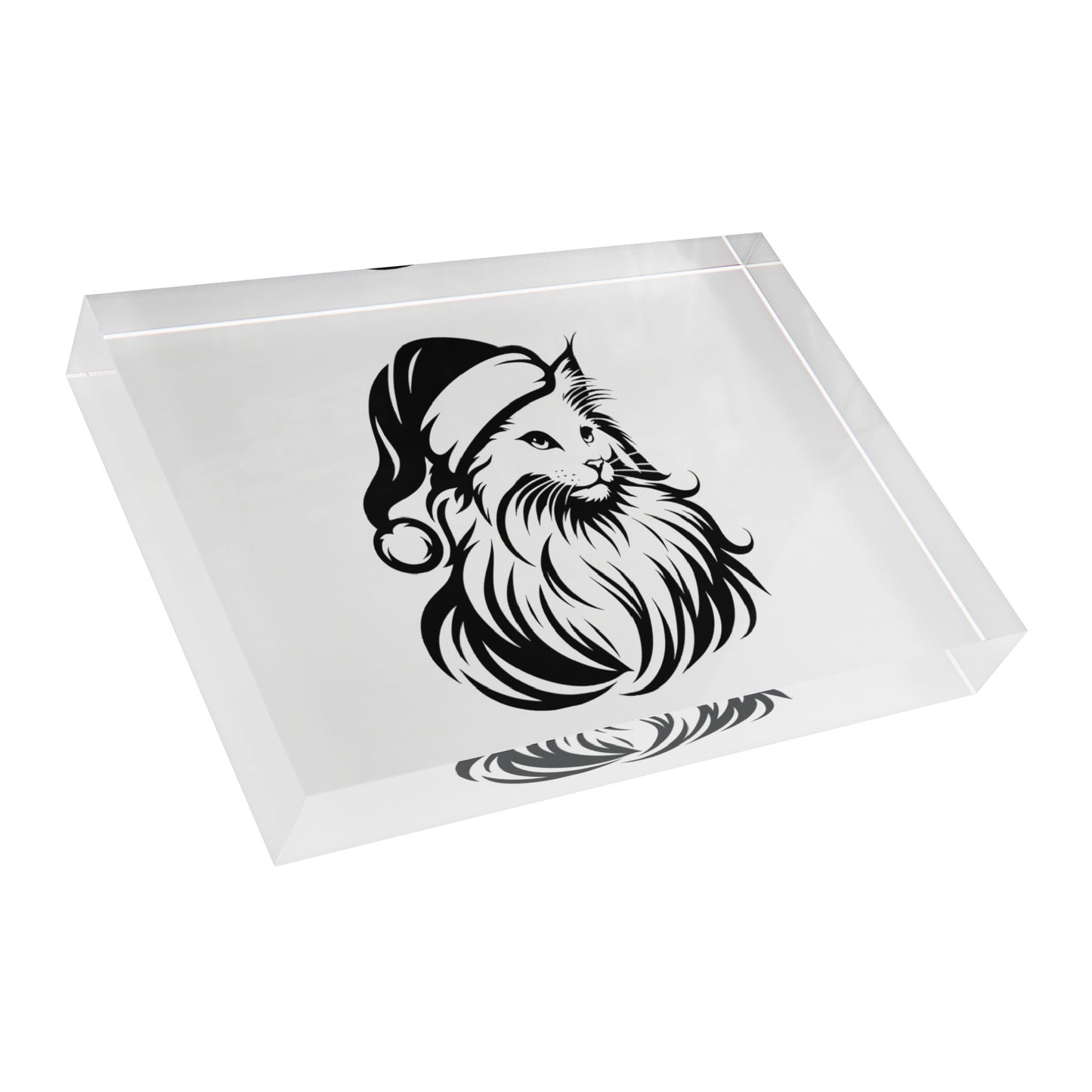 Santa Paws Cat Acrylic Photo Block