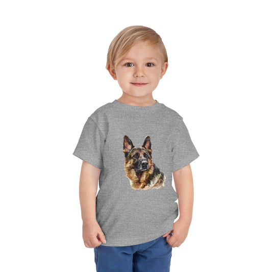 German Shepherd Head Toddler Unisex Short Sleeve Crewneck Tee