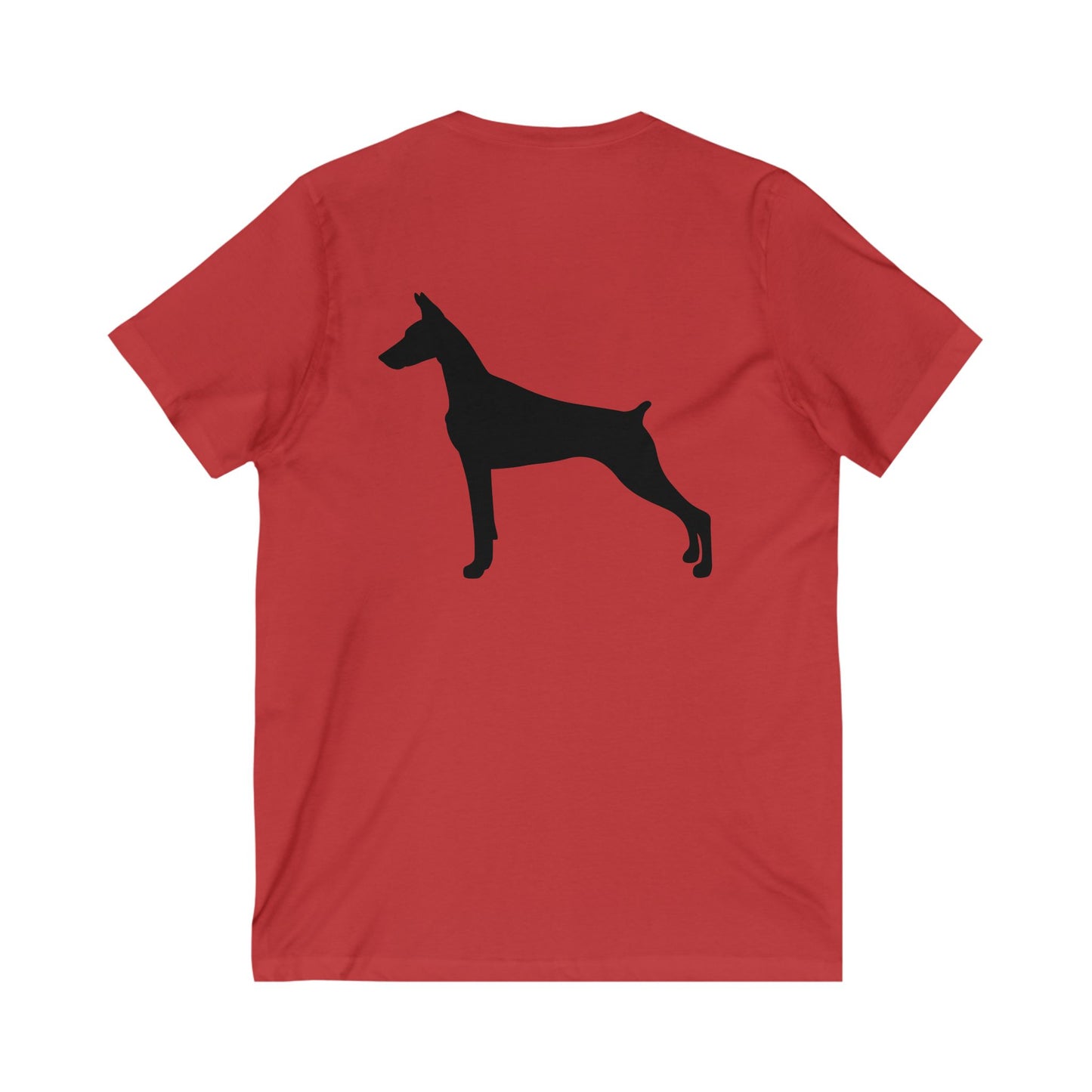 Doberman Silhouette Unisex Short Sleeve V-Neck Tee