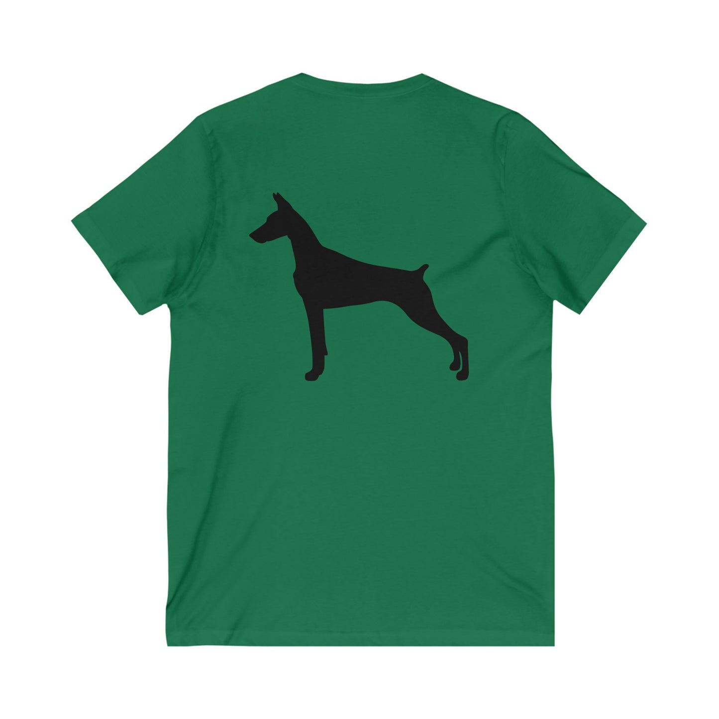 Doberman Silhouette Unisex Short Sleeve V-Neck Tee
