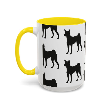 Basenji Silhouette 2-Tone Coffee Mug
