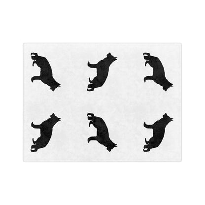 German Shepherd Silhouette Velveteen Microfiber Blanket