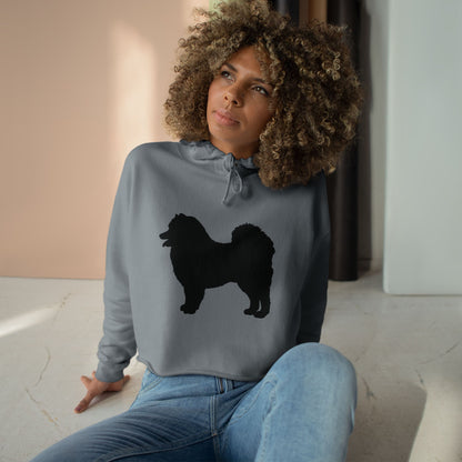 Samoyed Silhouette Women's Crop Hoodie