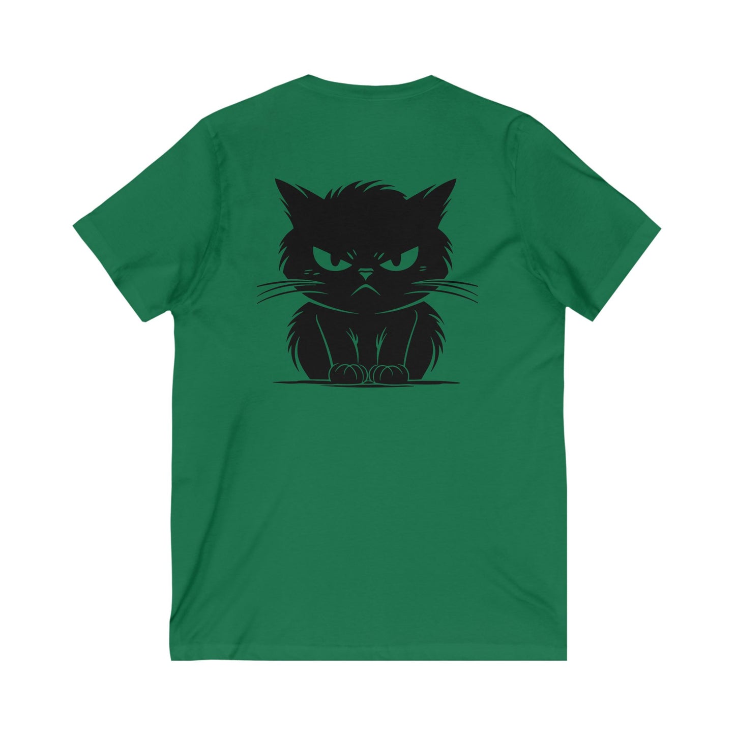 Angry Cat Unisex Short Sleeve V-Neck Tee