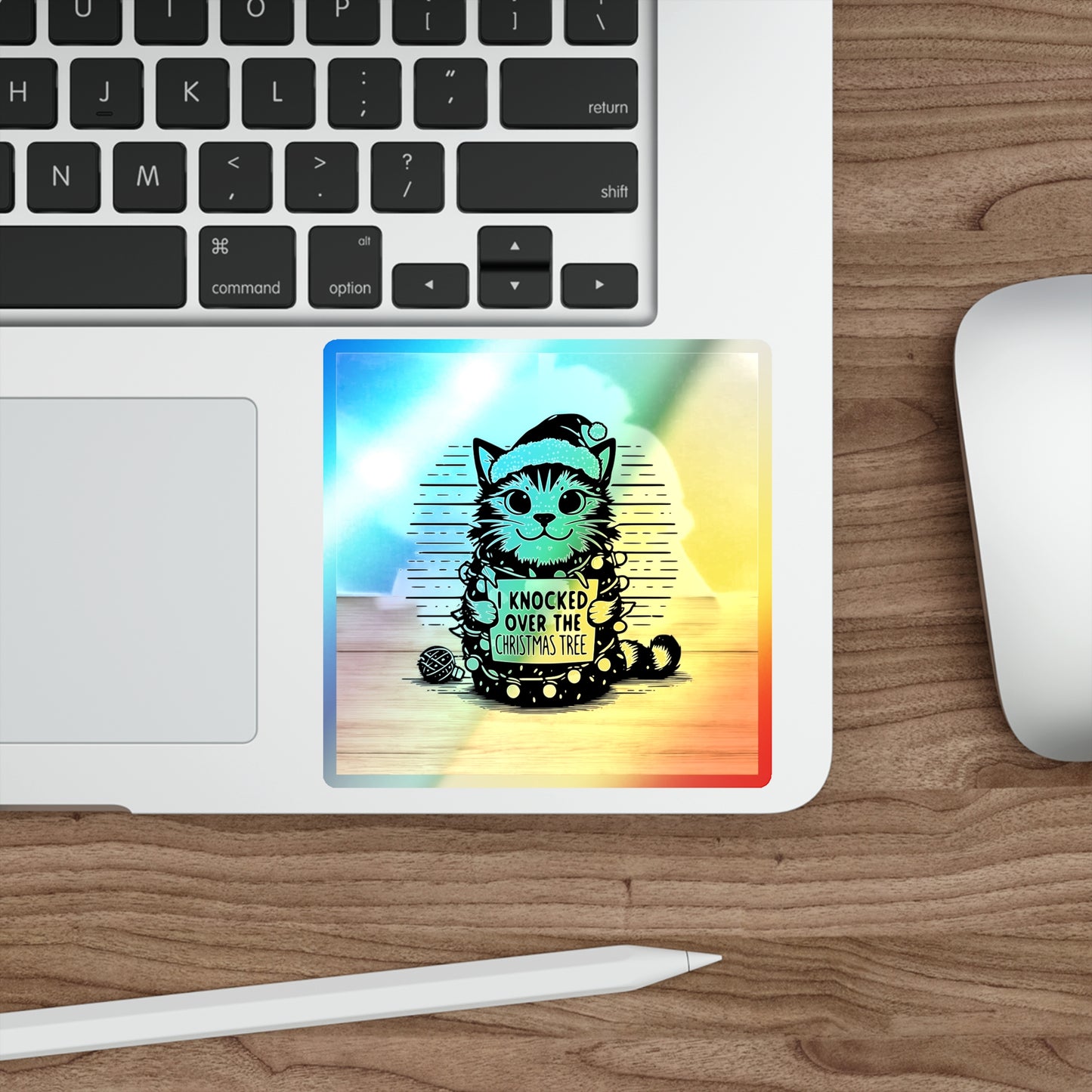 Naughty Cat Holographic Sticker