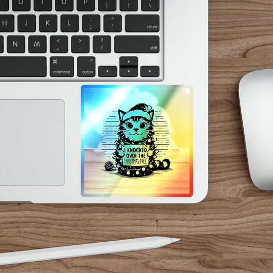 Naughty Cat Holographic Sticker