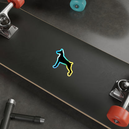 Doberman Silhouette Holographic Sticker