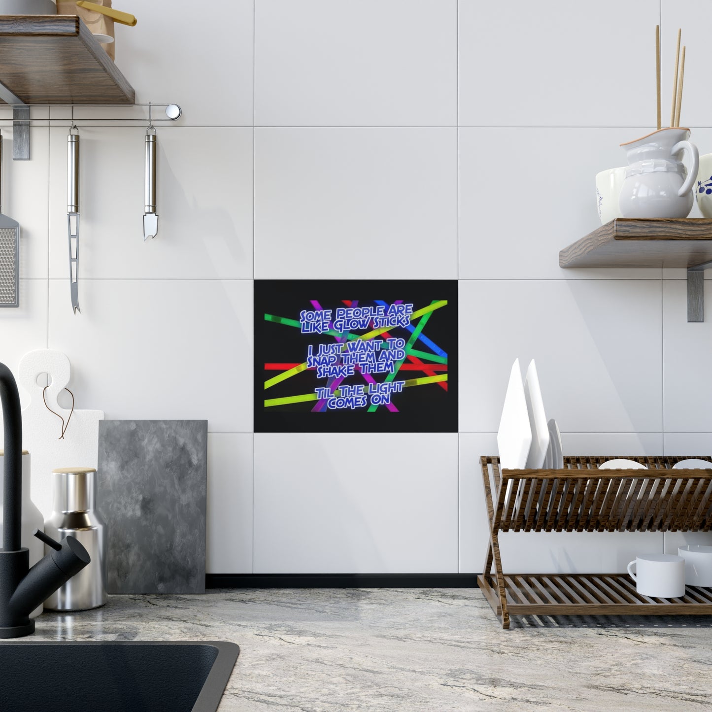 Glow Sticks Ceramic Photo Tile