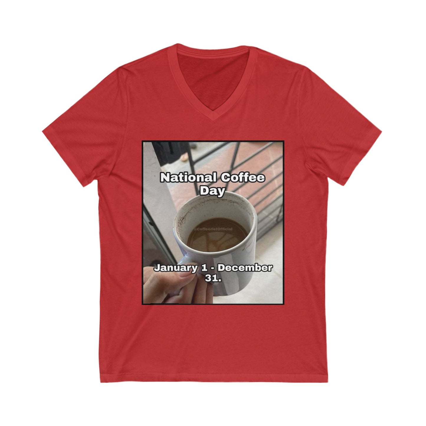 National Coffee Day Unisex Short Sleeve V-Neck Tee