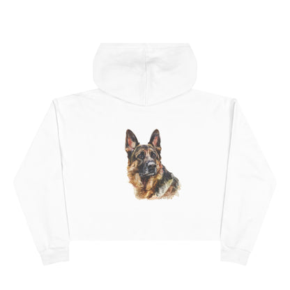 German Shepherd Head Women's Crop Hoodie