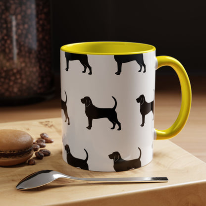 Bloodhound Silhouette 2-Tone Coffee Mug