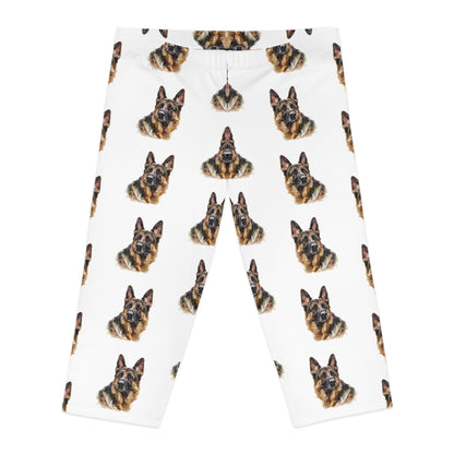 German Shepherd Head Women's Capri Leggings