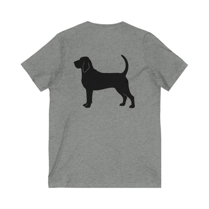 Bloodhound Silhouette Unisex Short Sleeve V-Neck Tee