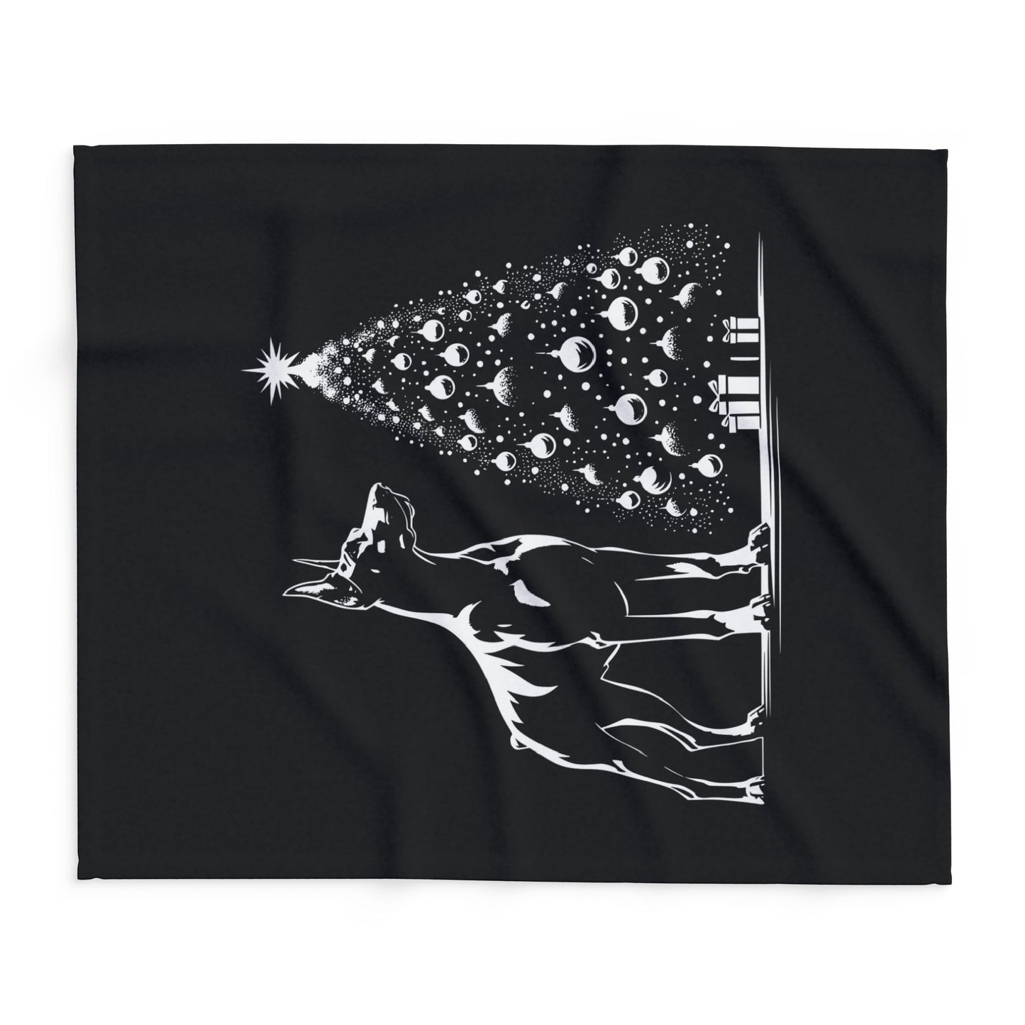 Doberman Christmas Tree Arctic Fleece Blanket