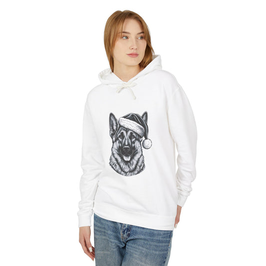 Santa Paws German Shepherd Unisex Lightweight Hoodie