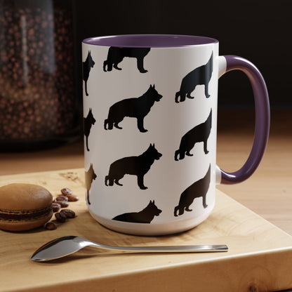 German Shepherd Silhouette 2-Tone Coffee Mug