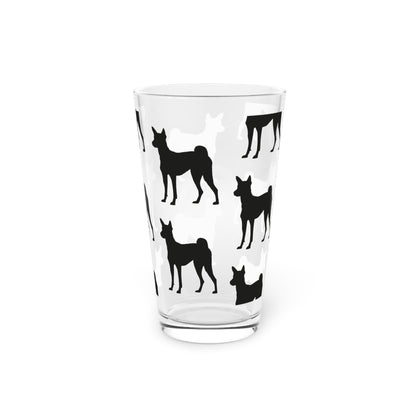 Basenji  Silhouette Drinking Glass