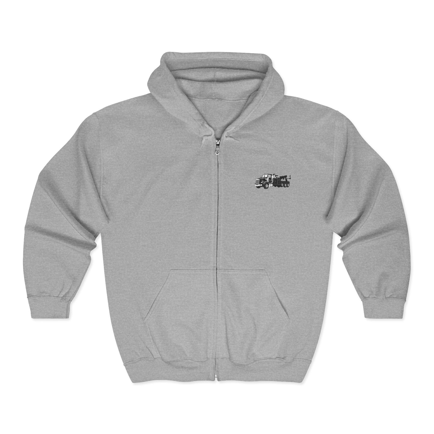 Hook Bigger Heavy Tow Truck Unisex Full Zip Hoodie