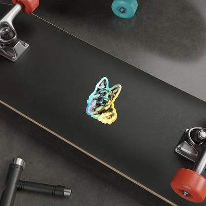 German Shepherd Head Holographic Sticker