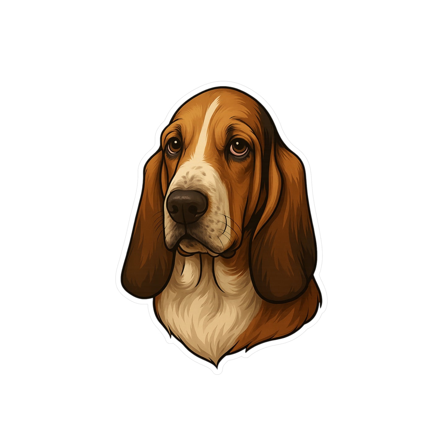 Basset Hound Head Vinyl Decal