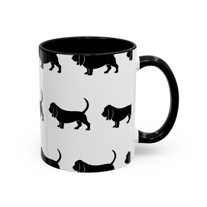 Basset Hound Silhouette 2-Tone Coffee Mug
