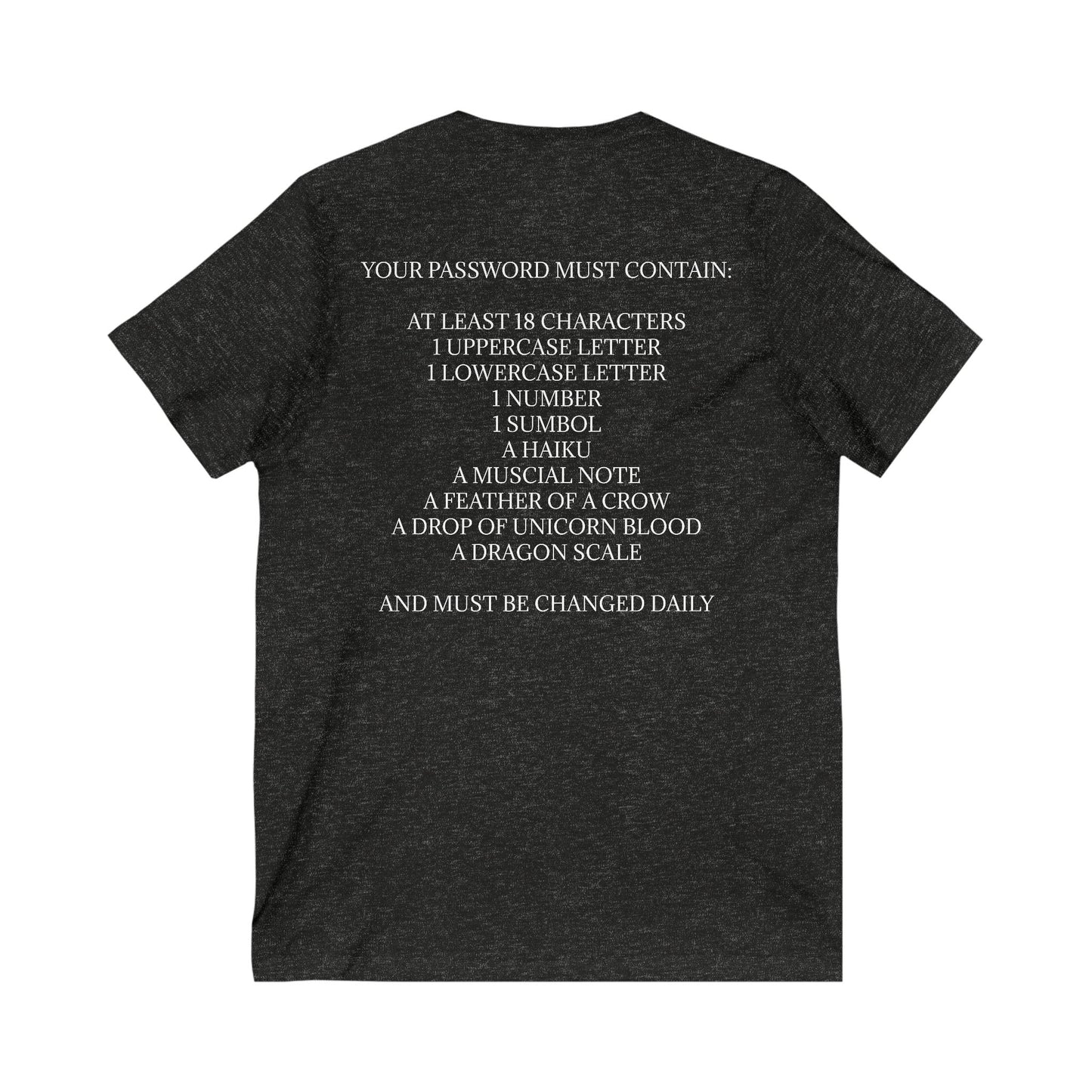Password Unisex Short Sleeve V-Neck Tee