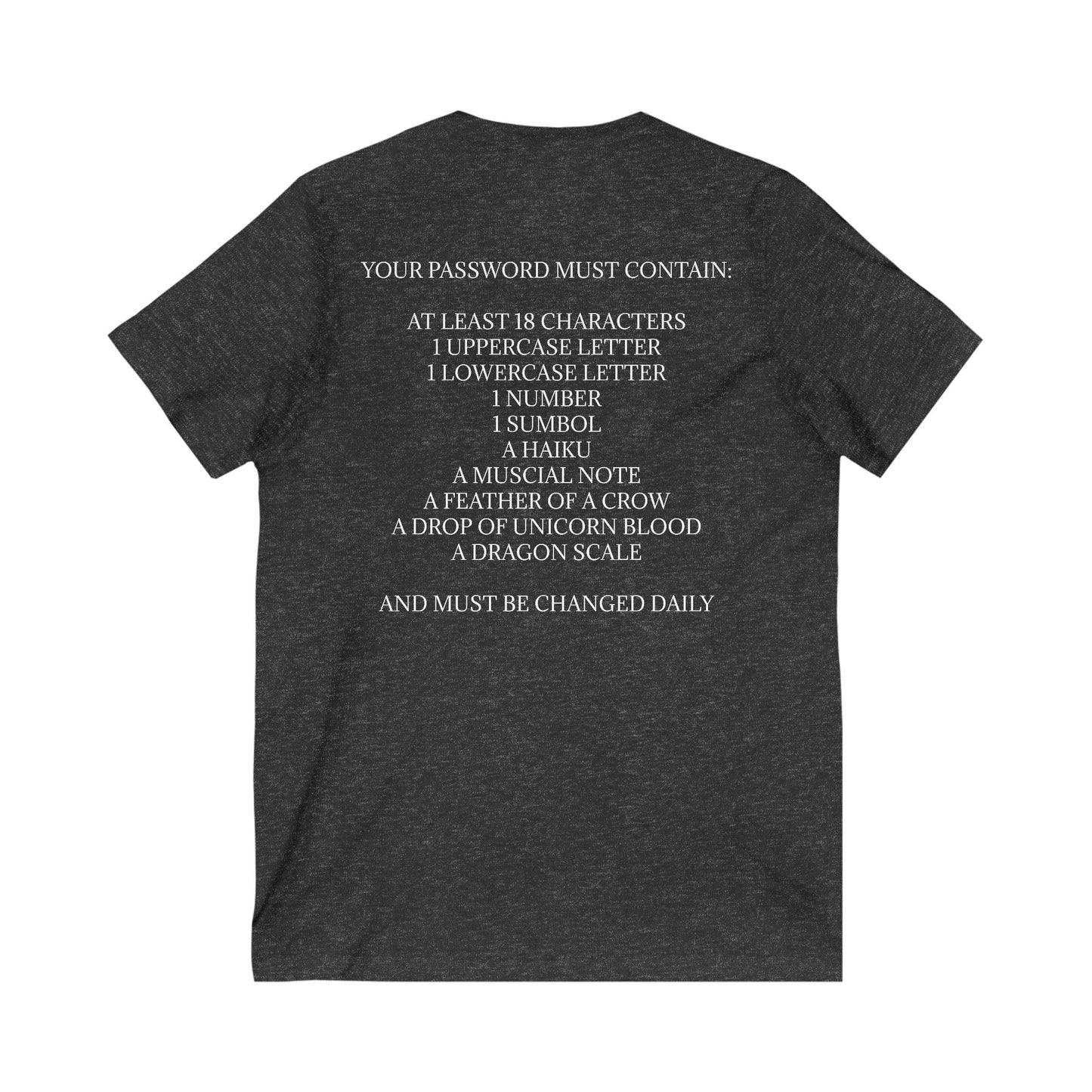 Password Unisex Short Sleeve V-Neck Tee